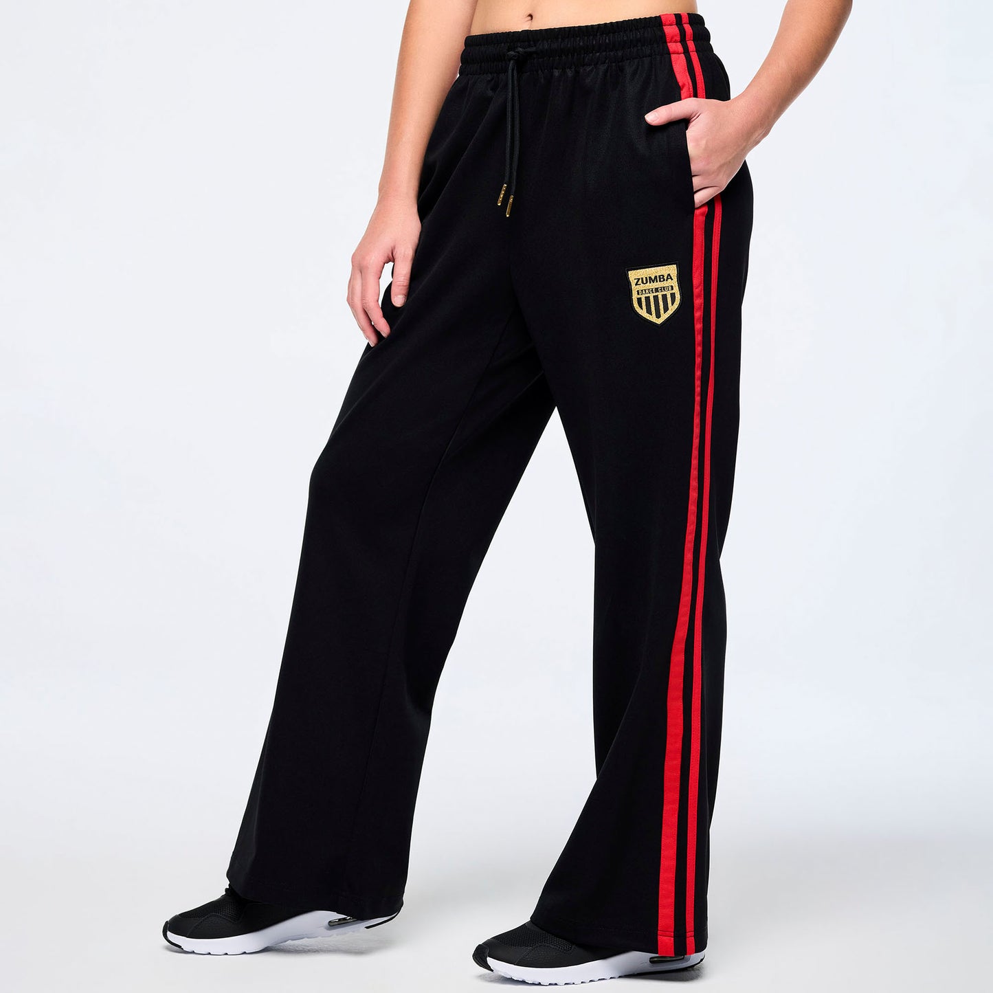 Victory Wide Leg Track Pants - Bold Black