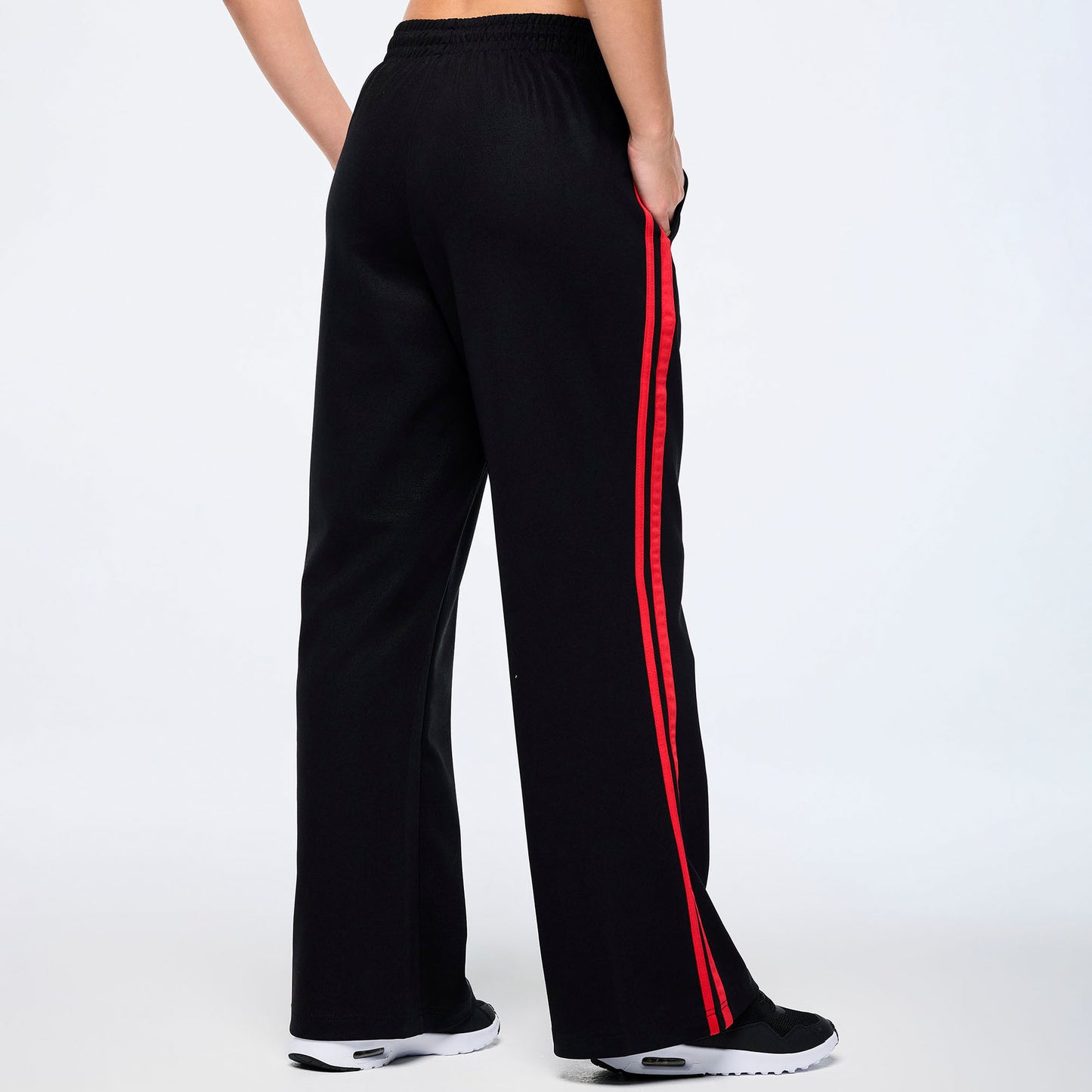 Victory Wide Leg Track Pants - Bold Black