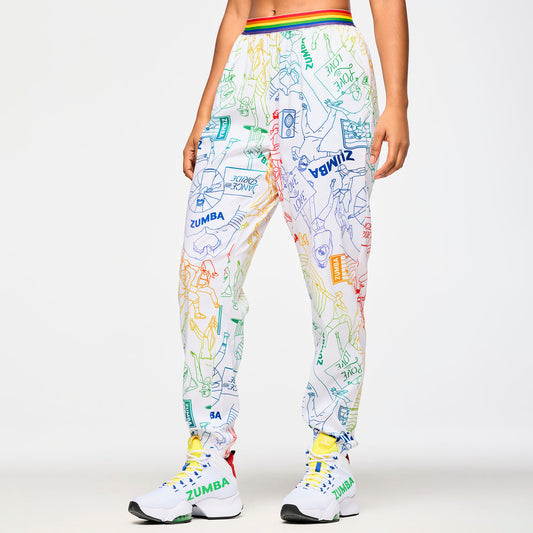 Zumba Elastic Waistband Slouch Woven Pants