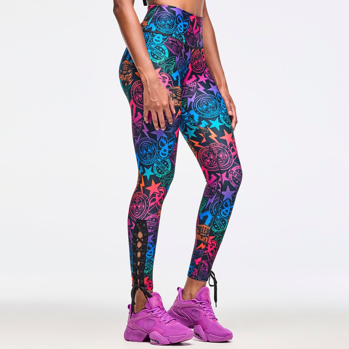 Zumba Libre High Waisted Ankle Legging With Lace Up Details