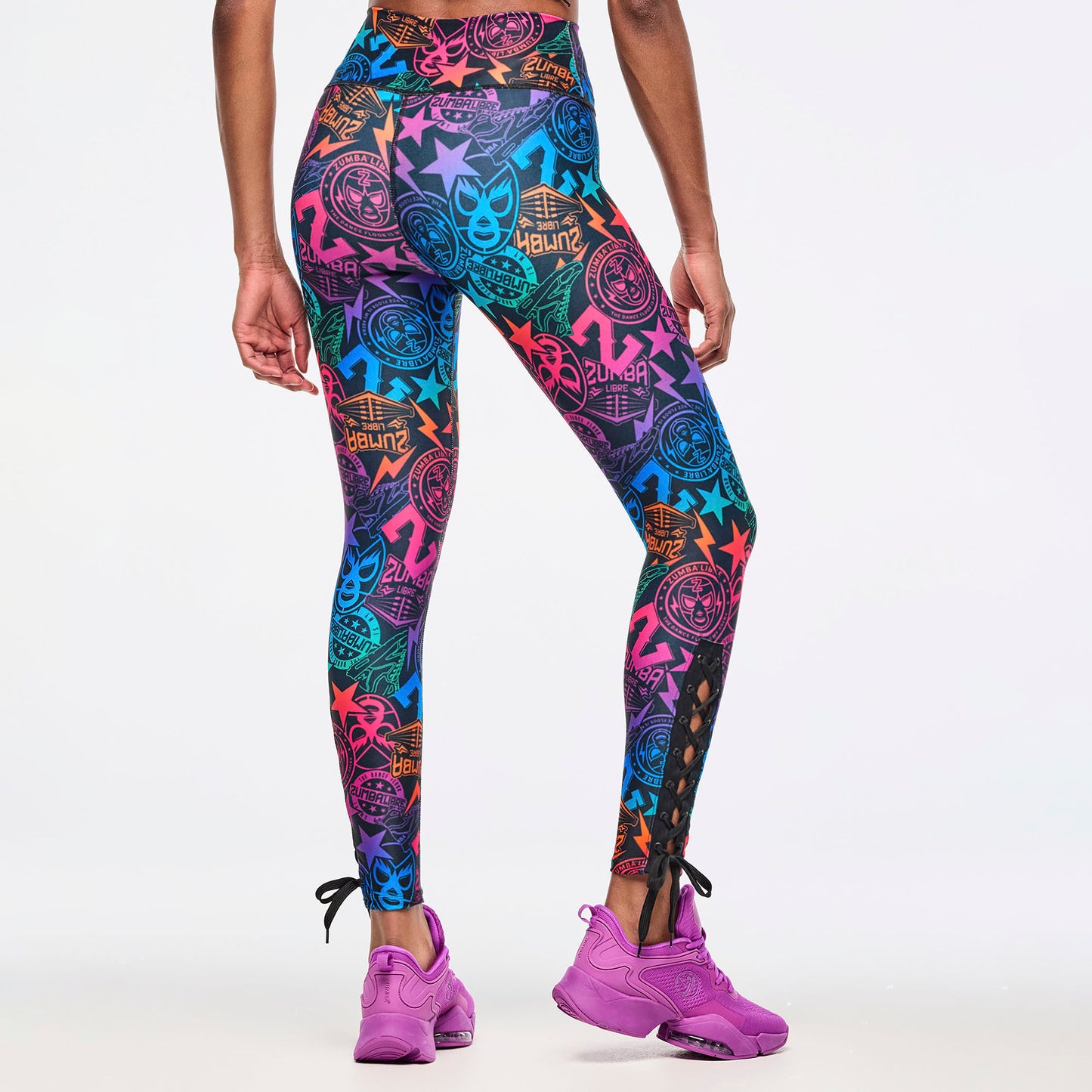 Zumba Libre High Waisted Ankle Legging With Lace Up Details