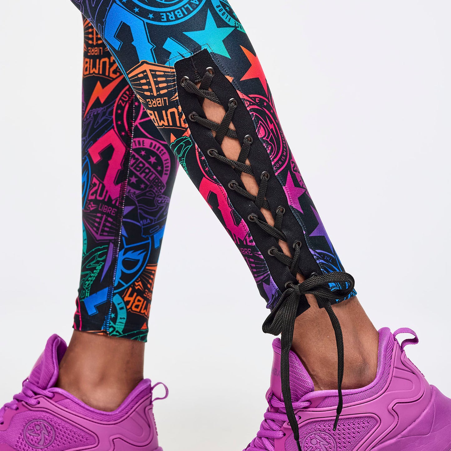 Zumba Libre High Waisted Ankle Legging With Lace Up Details