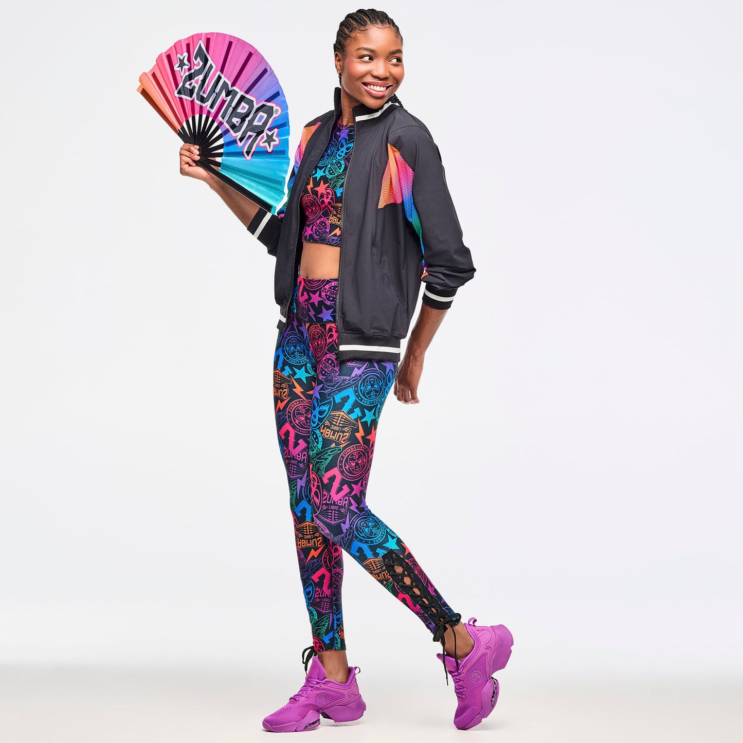 Zumba Libre High Waisted Ankle Legging With Lace Up Details