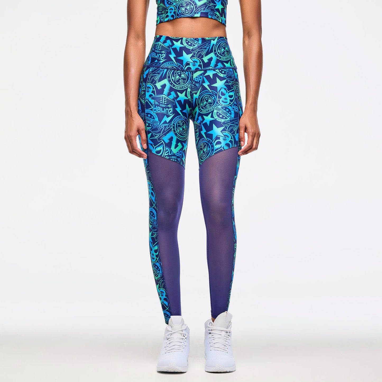 Zumba Libre High Waisted Ankle Legging With Mesh Inserts