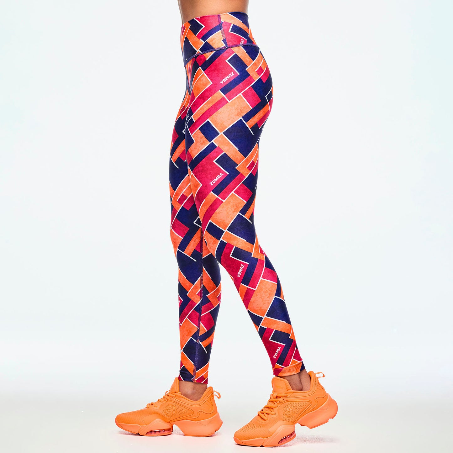 Class of 2001 High Waisted Ankle Leggings - Dark Blue/Orange Z1B000655