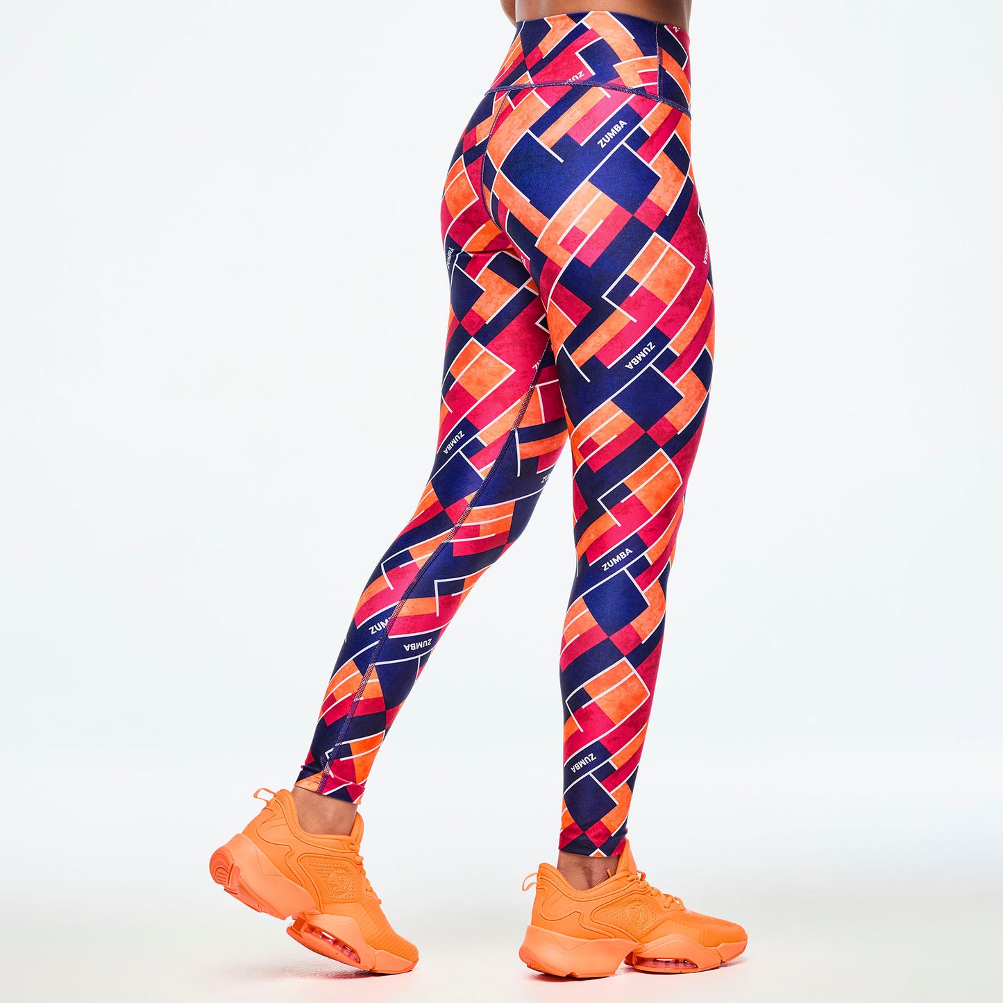 Class of 2001 High Waisted Ankle Leggings - Dark Blue/Orange Z1B000655