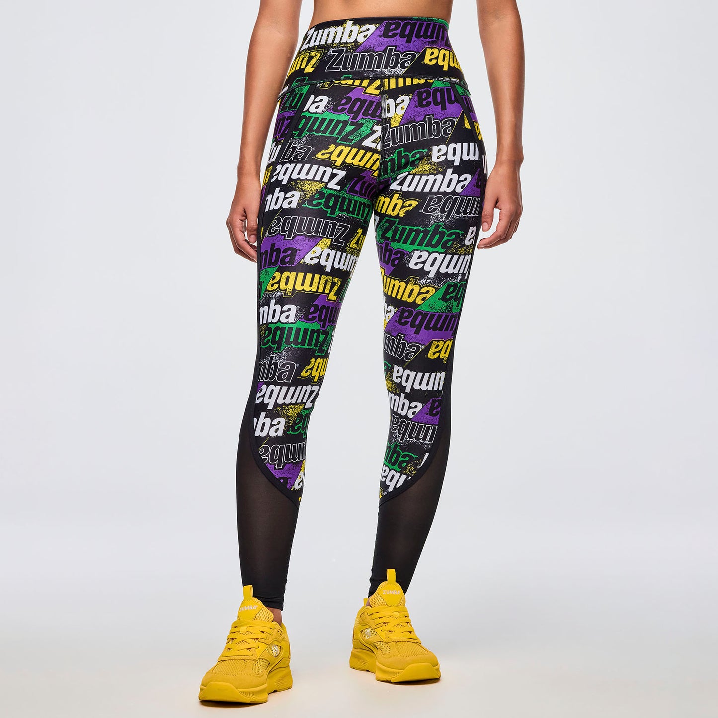 Apres Zumba High Waisted Ankle Leggings With Side Inserts