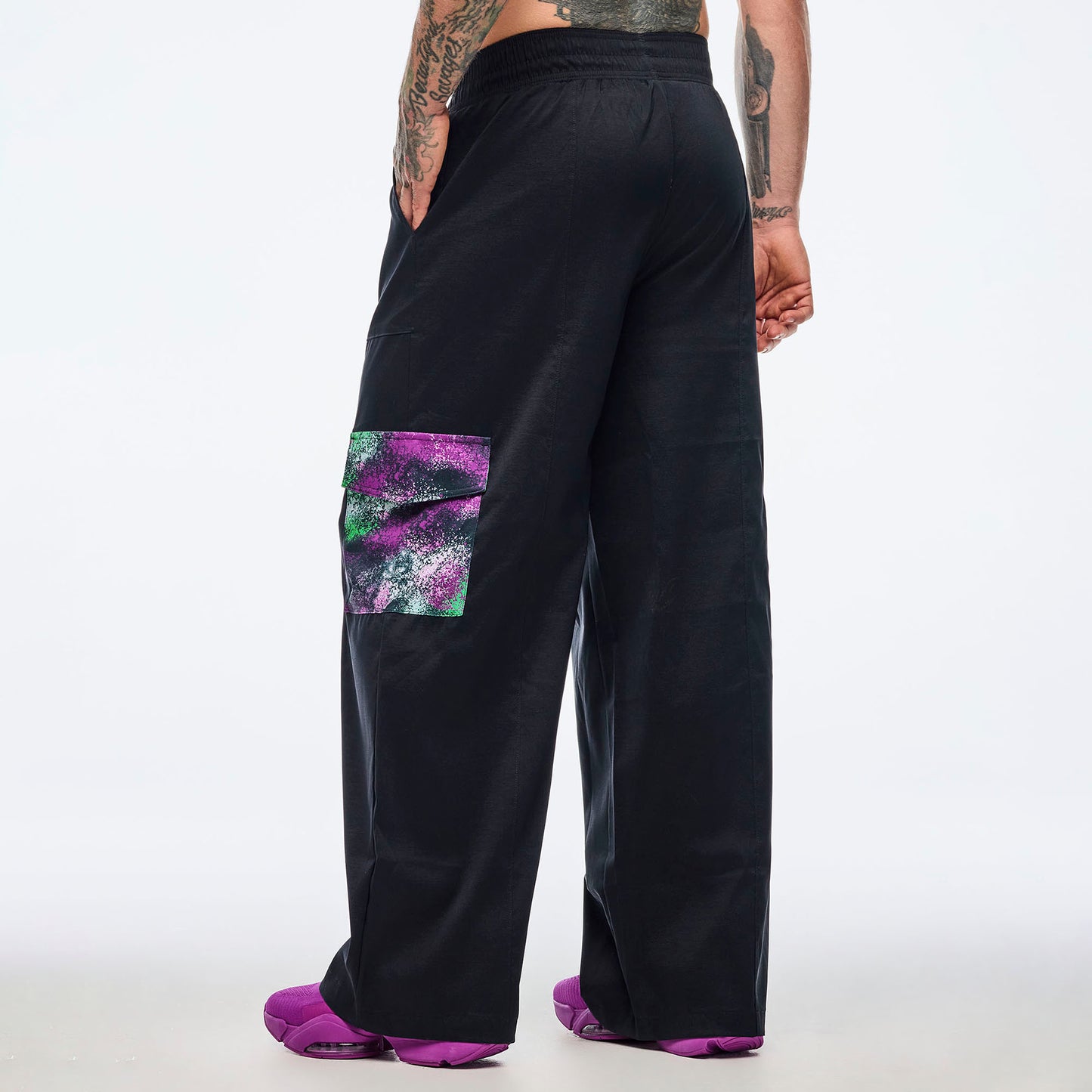 Apres Zumba Wide Leg Woven Cargo Pants