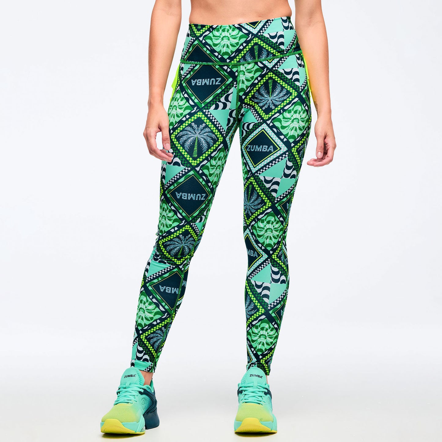 Latin Movement Magic High Waisted Ruffle Back Ankle Leggings Z1B000732
