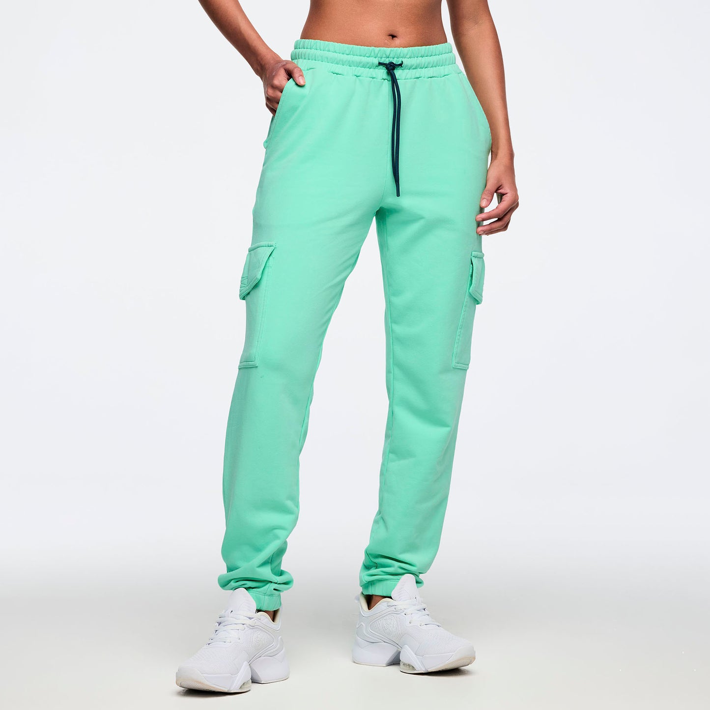 Latin Movement High Waisted Knit Cargo Pants Z1B000748