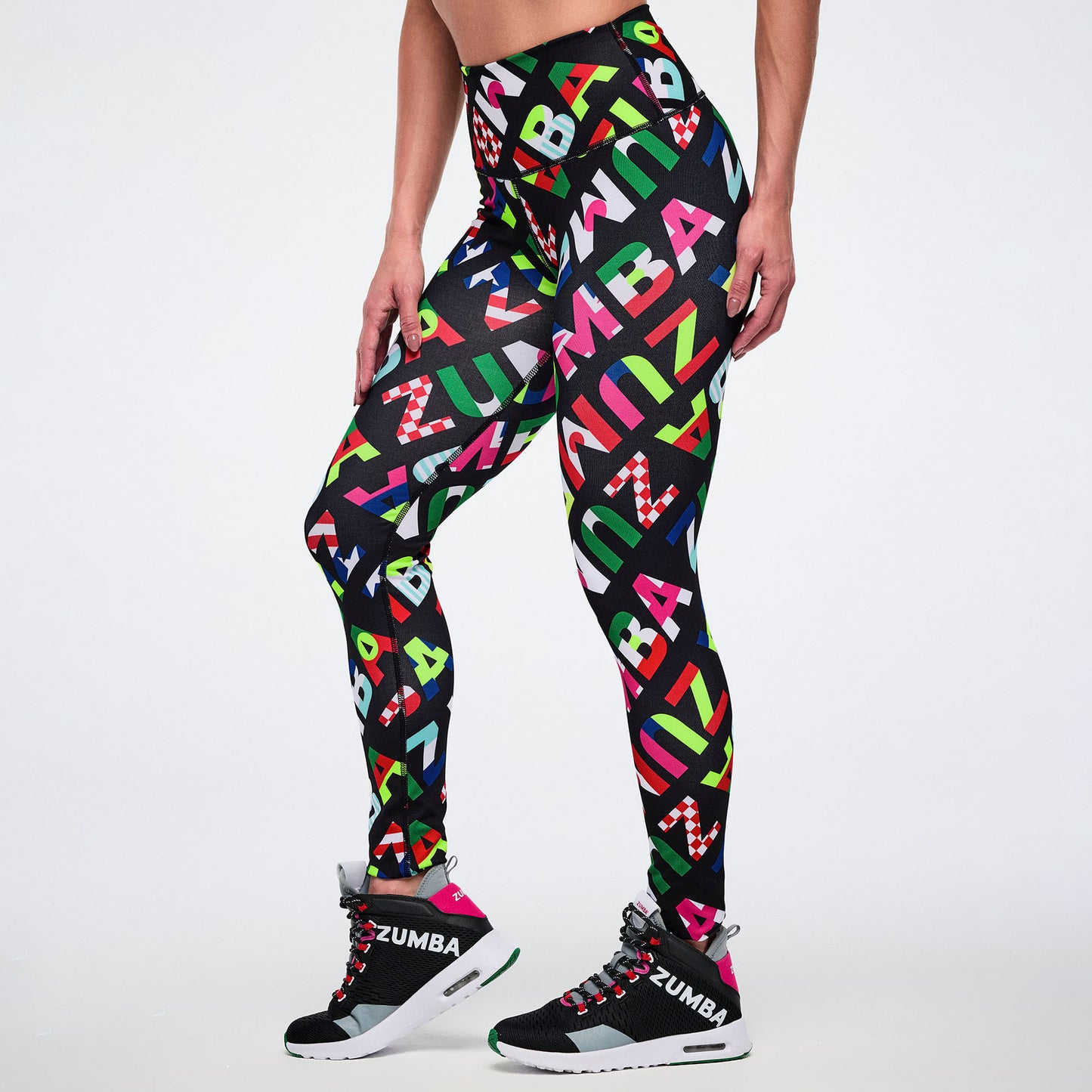 Worldwide Magic High Waisted Ankle Leggings - Black/Red Z1B000793