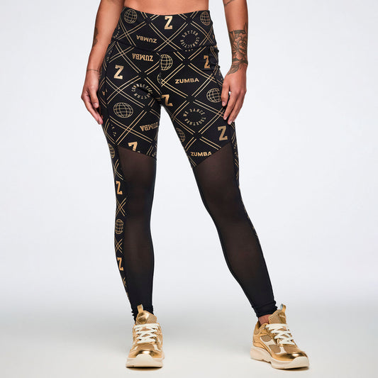 Worldwide High Waisted Ankle Leggings With Mesh Inserts Z1B000808