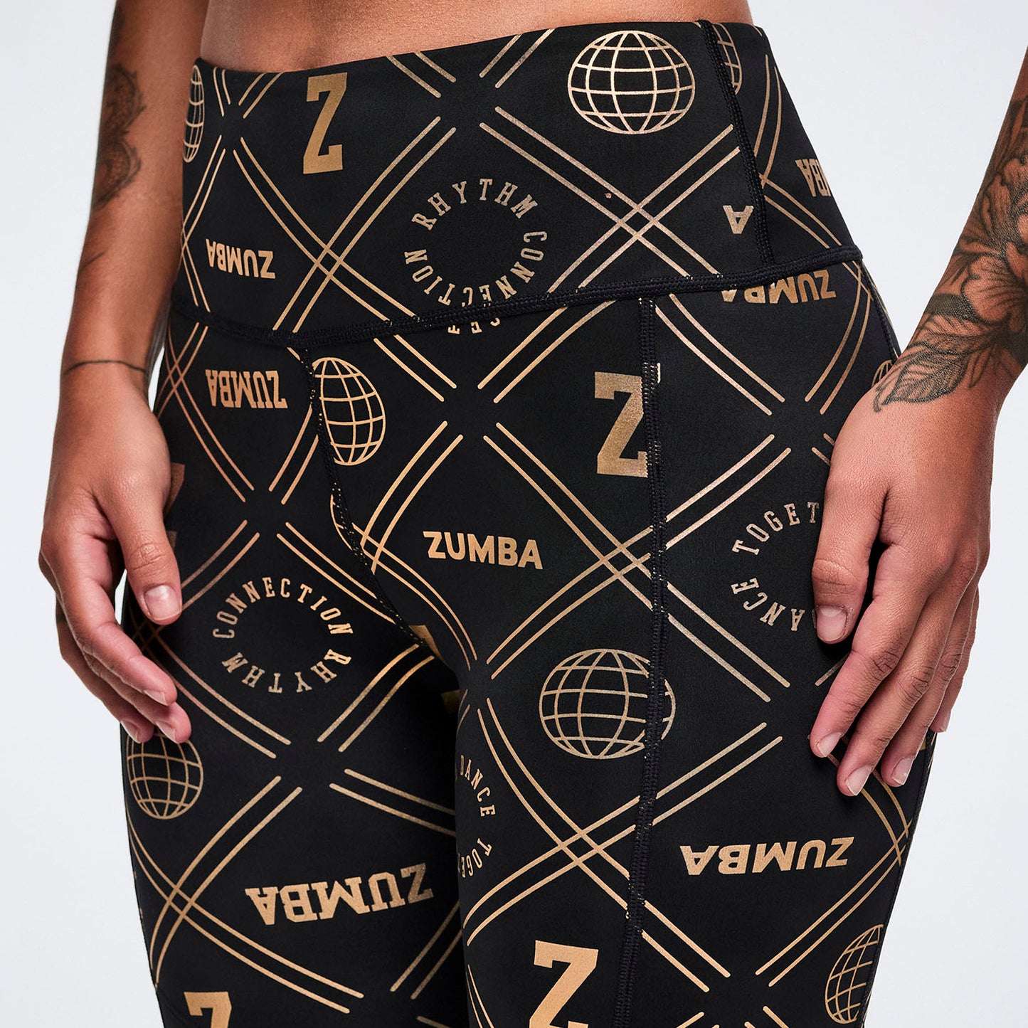Worldwide High Waisted Ankle Leggings With Mesh Inserts Z1B000808