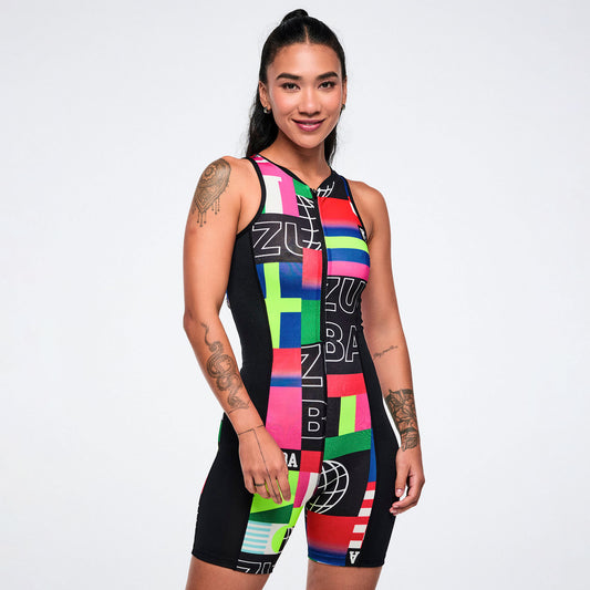 Worldwide Racerback Half Zip Bodysuit Z1B000853