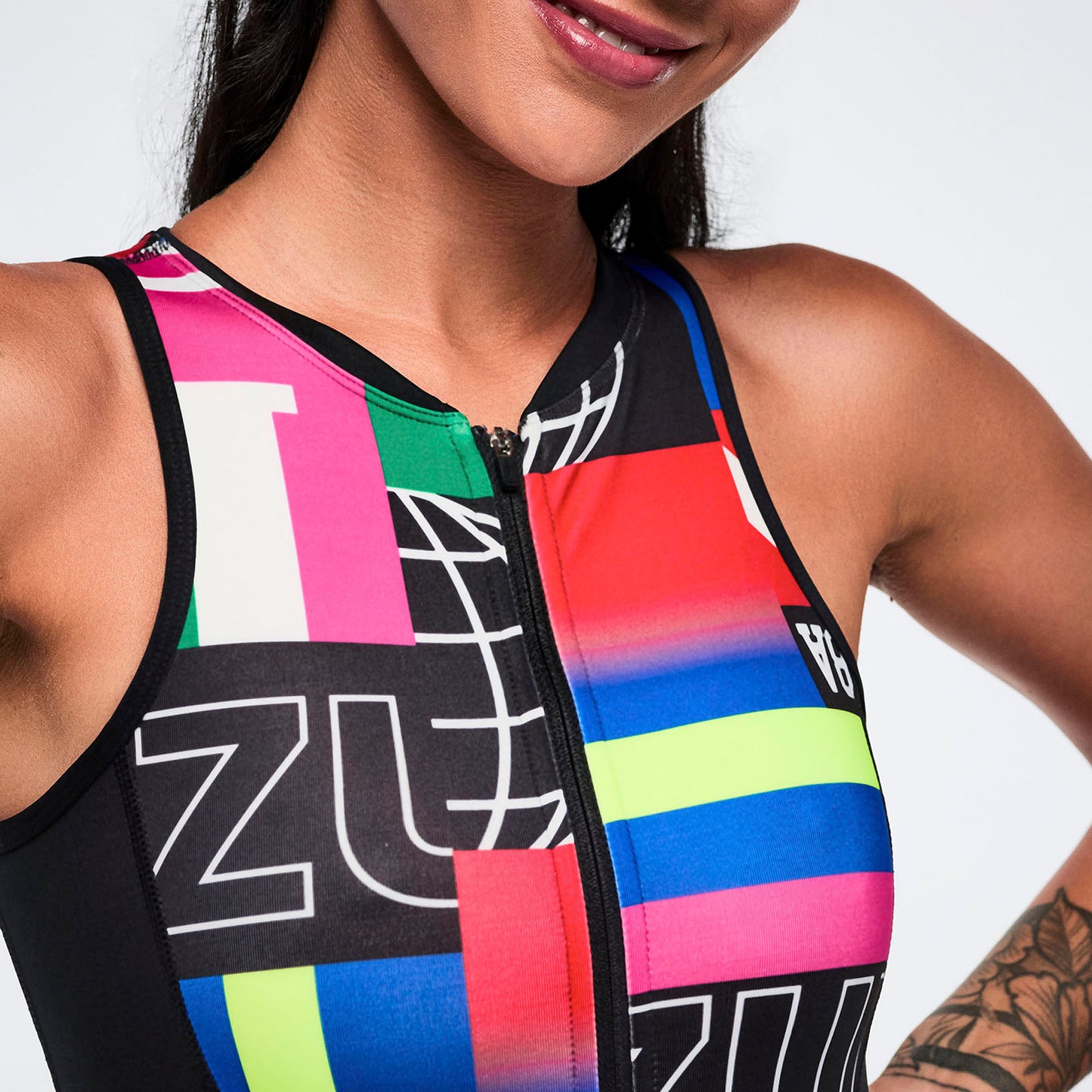 Worldwide Racerback Half Zip Bodysuit Z1B000853