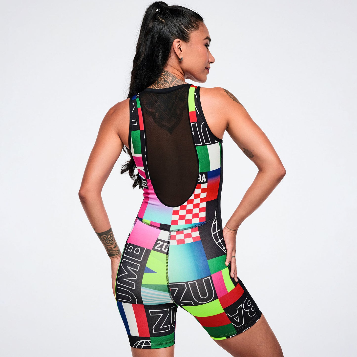 Worldwide Racerback Half Zip Bodysuit Z1B000853