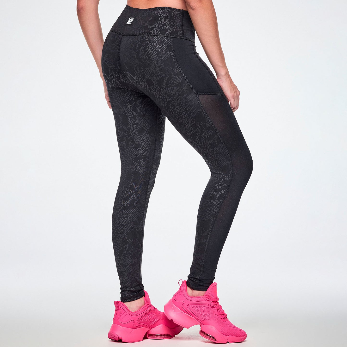 Rock 'n' Roll High Waisted Ankle Leggings With Mesh Z1B000901