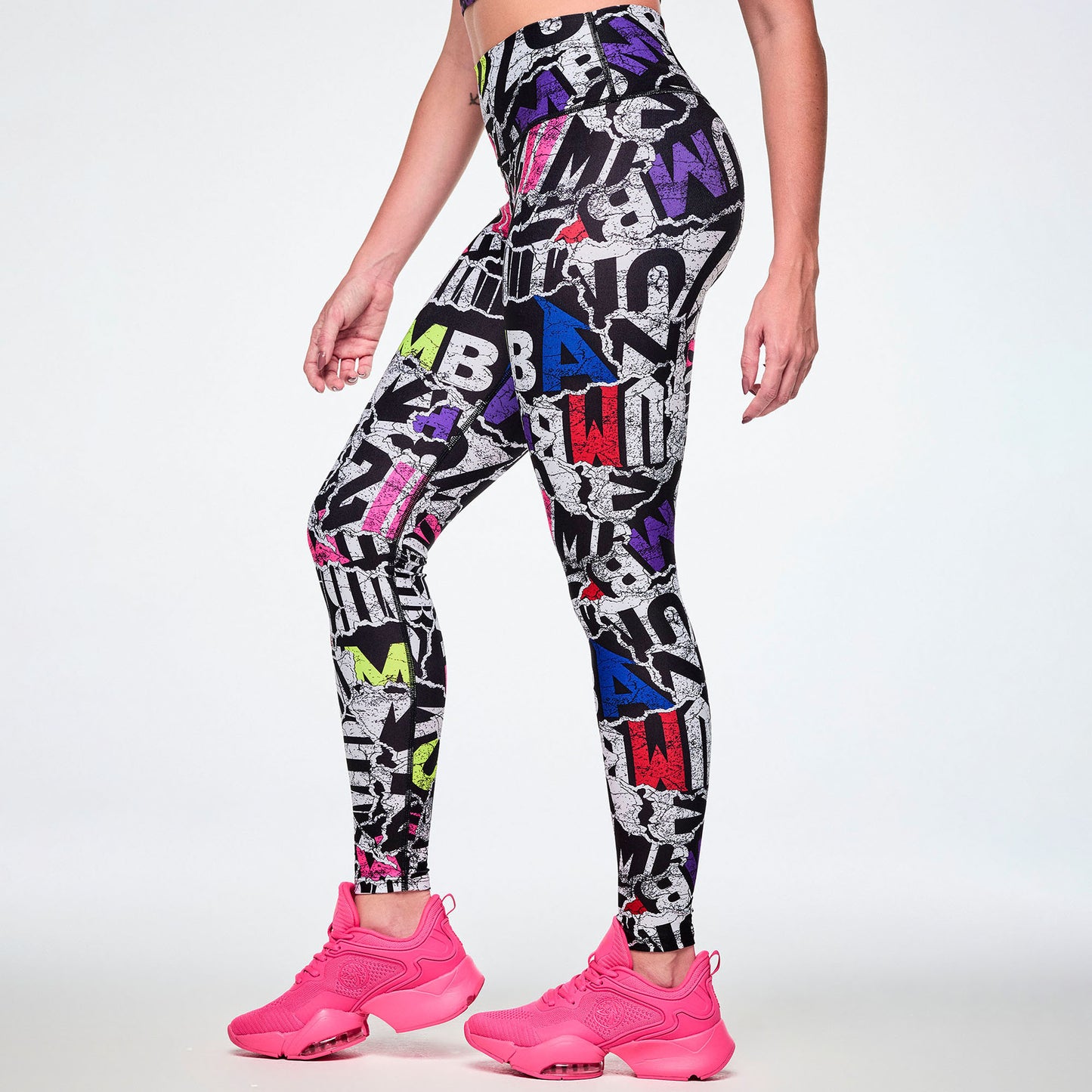 Rock 'n' Roll High Waisted Ankle Legging - Black/White Z1B000904