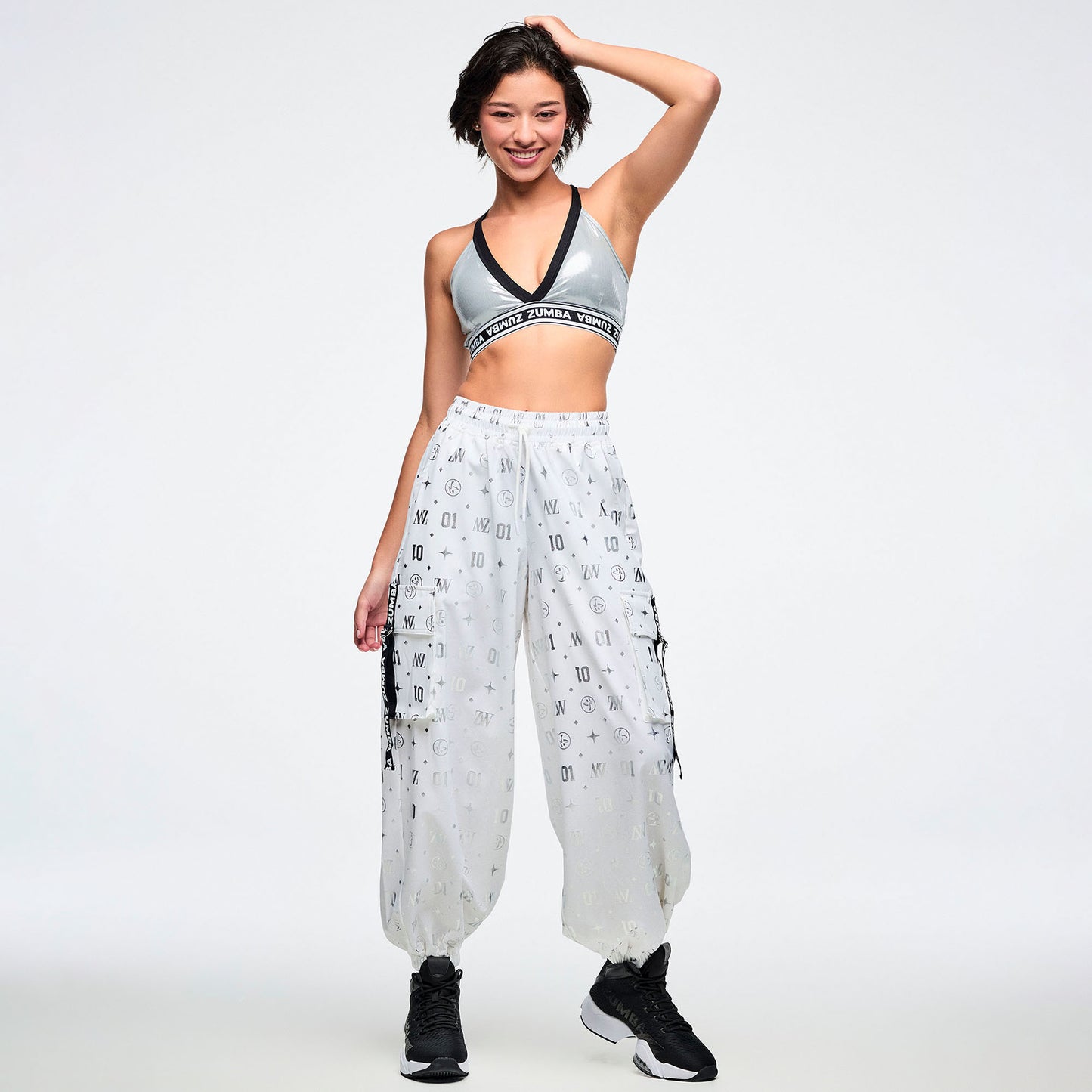 Dale-Z Parachute Cargo Pants - White/Silver Z1B000926