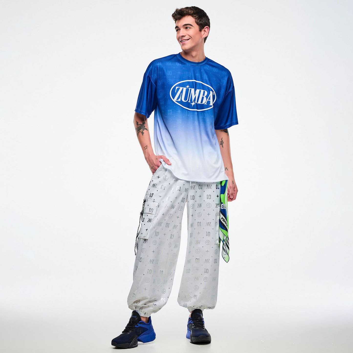 Dale-Z Parachute Cargo Pants - White/Silver Z1B000926