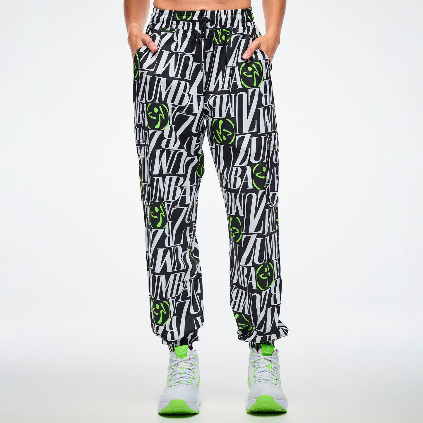 Dale-Z Parachute Cargo Pants - Black/White Z1B000933