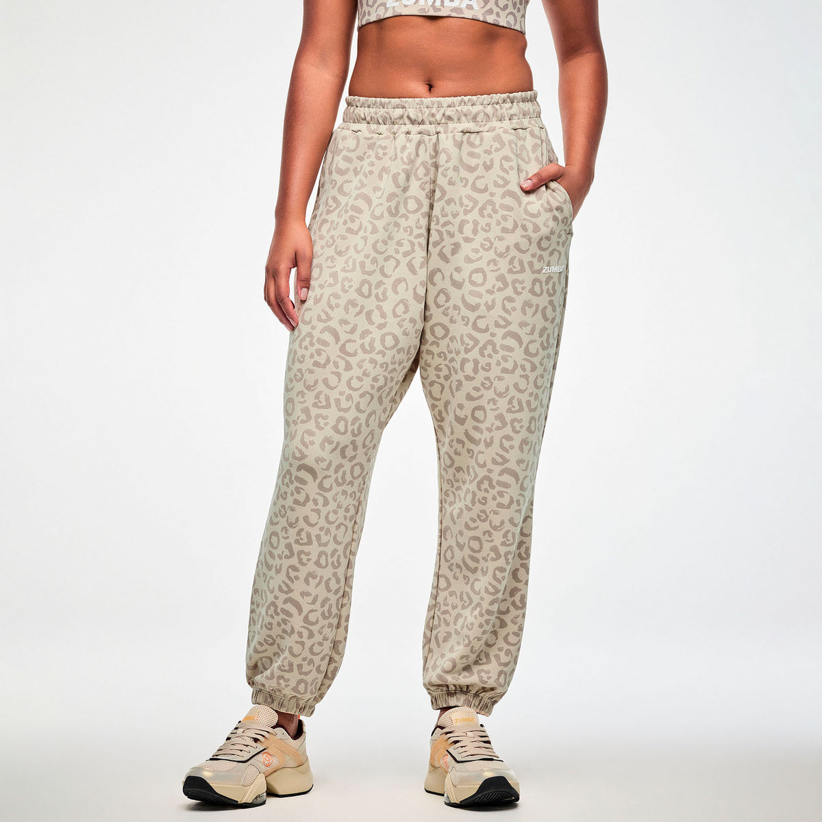 Zumba Modal Knit Slouch Cargo Pants - Beige/Tonal