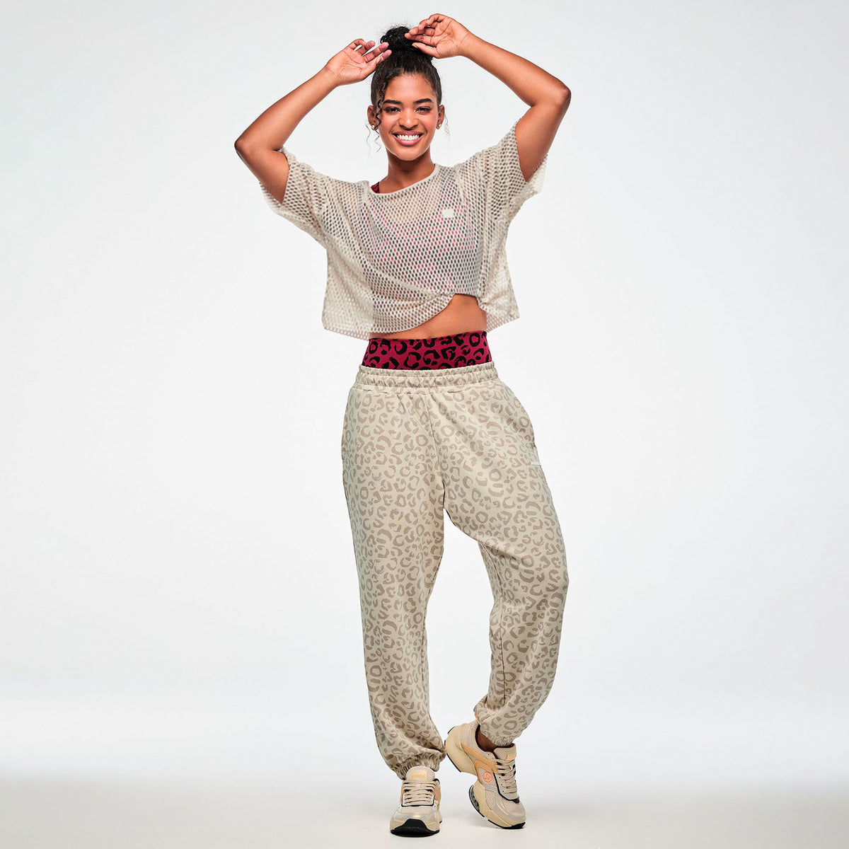 Zumba Modal Knit Slouch Cargo Pants - Beige/Tonal