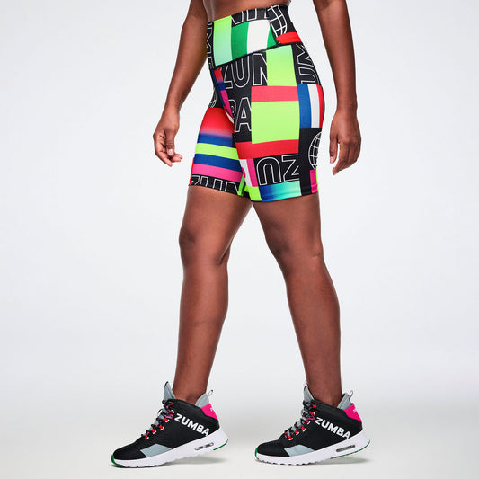 Worldwide High Waisted Biker Shorts - Red/Blue Z1B000944