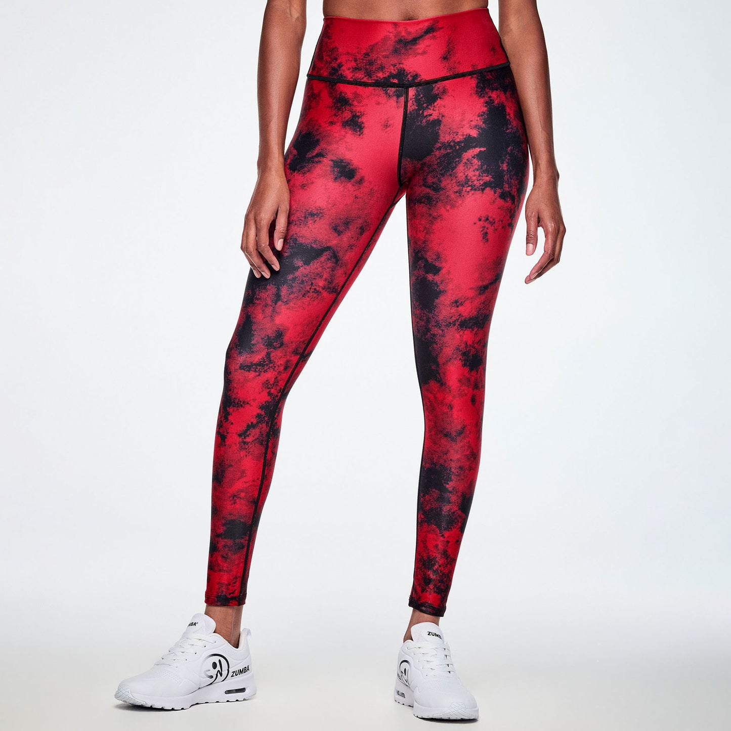 Rock 'n' Roll High Waisted Ankle Leggings - Red/Black