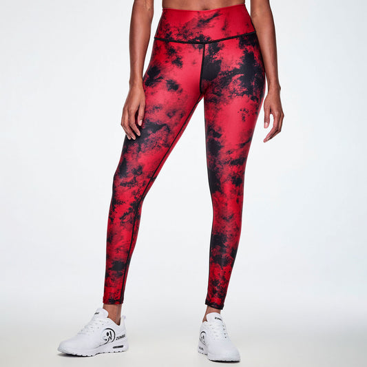 Rock 'n' Roll High Waisted Ankle Leggings - Red/Black