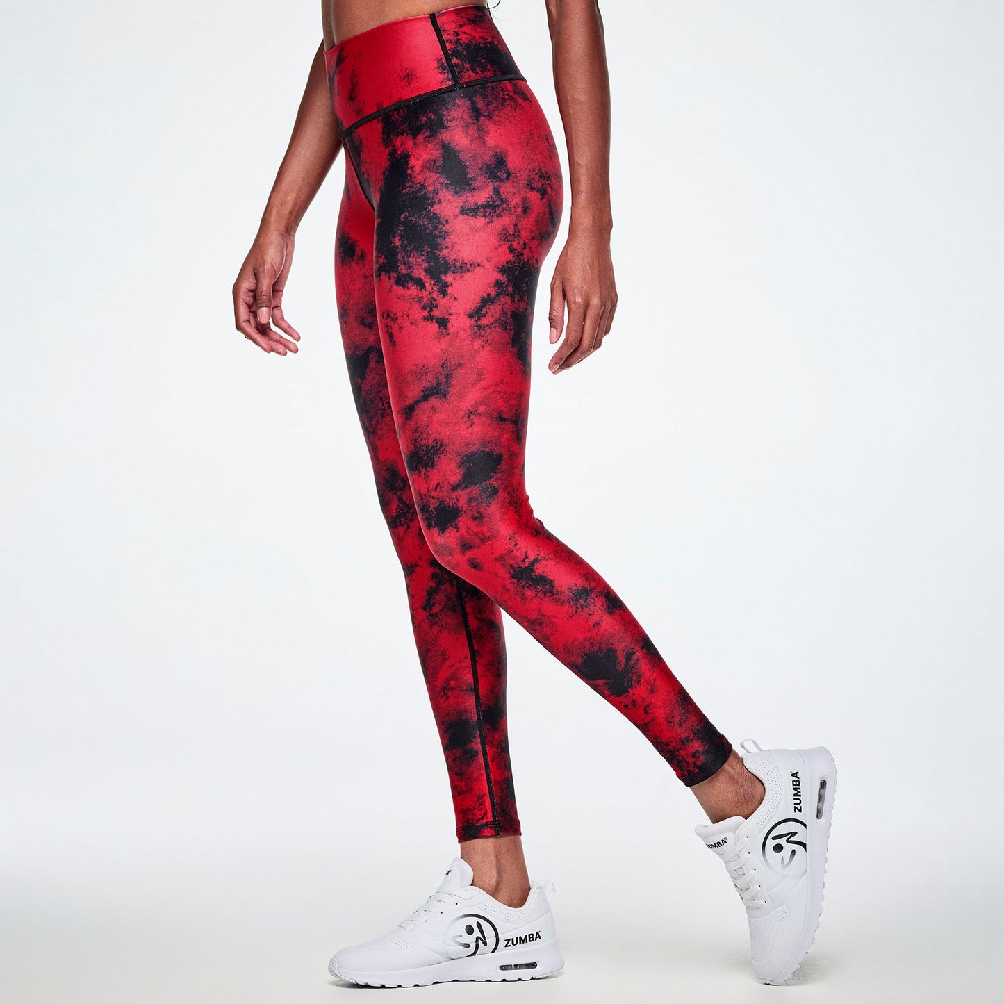 Rock 'n' Roll High Waisted Ankle Leggings - Red/Black