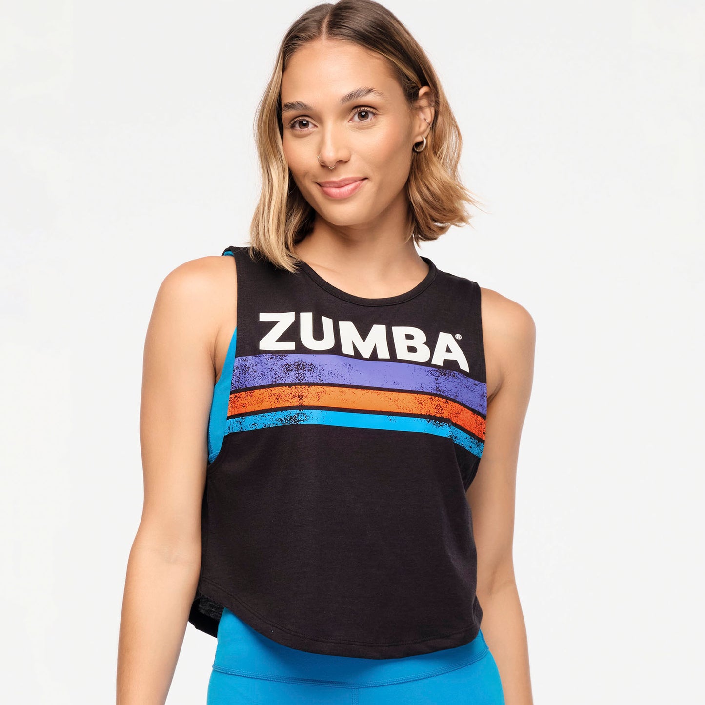 Zumba Explore Round Hem Muscle Tank - Bold Black