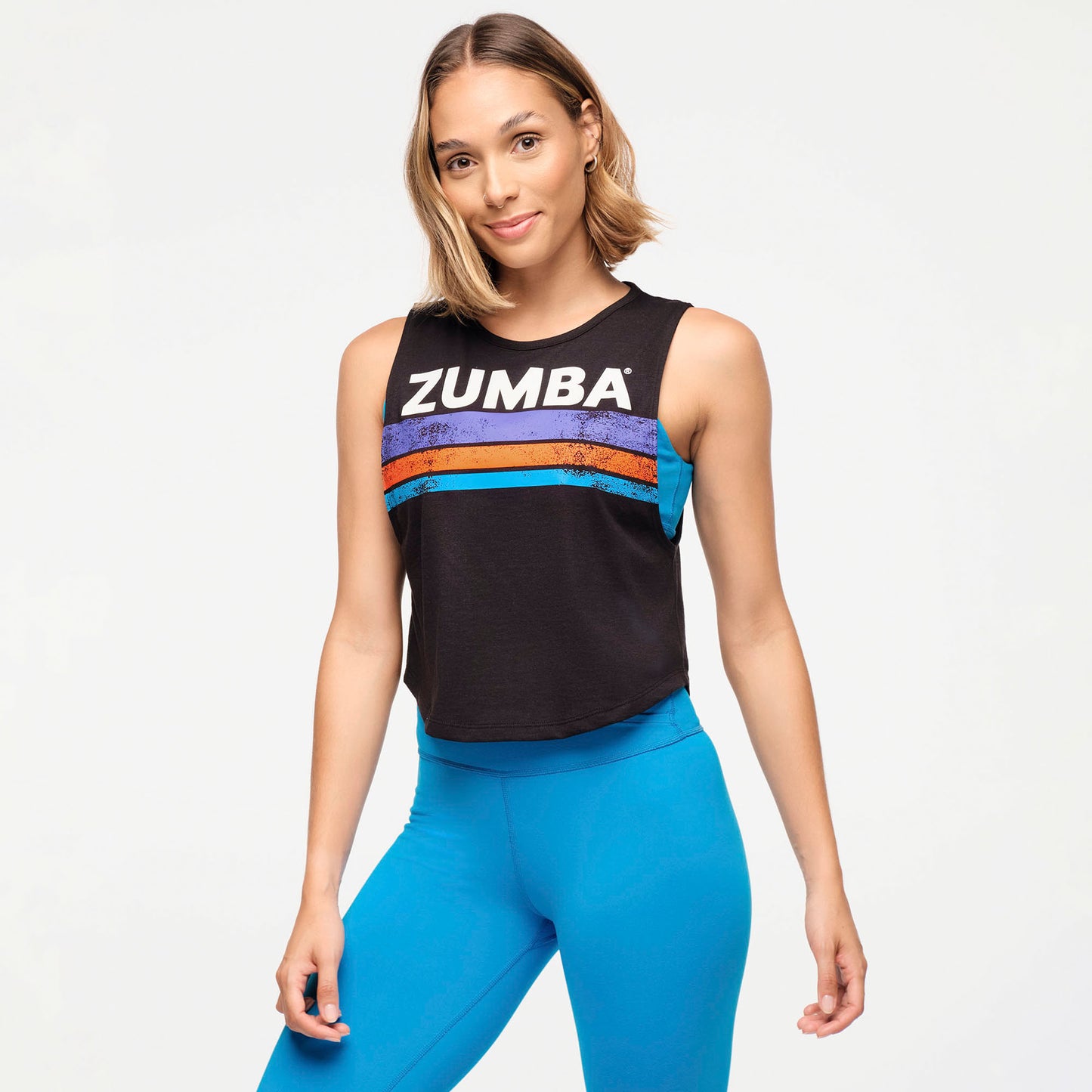 Zumba Explore Round Hem Muscle Tank - Bold Black