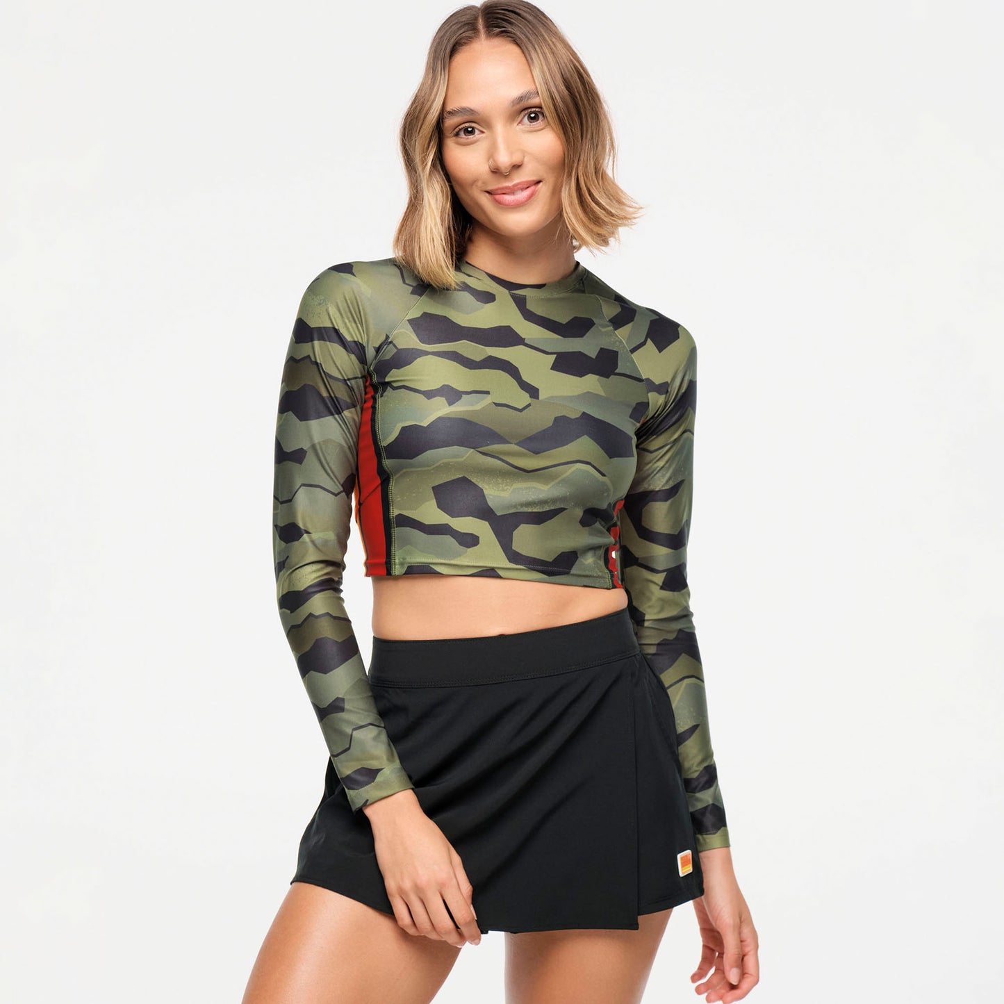 Zumba Explore Long Sleeve Crew Neck Top - Olive Expedition