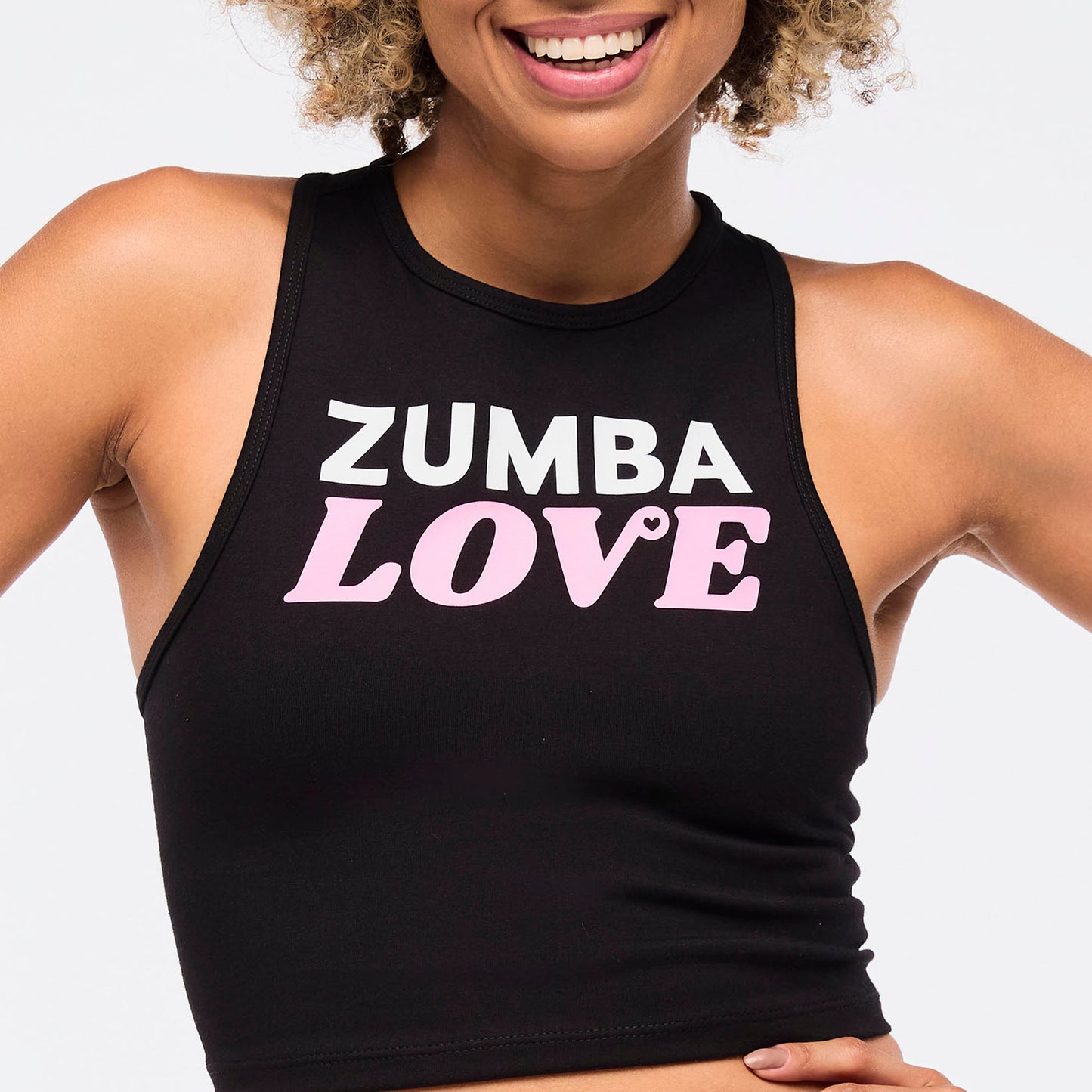 Zumba Love High Neck Mid Crop Tank