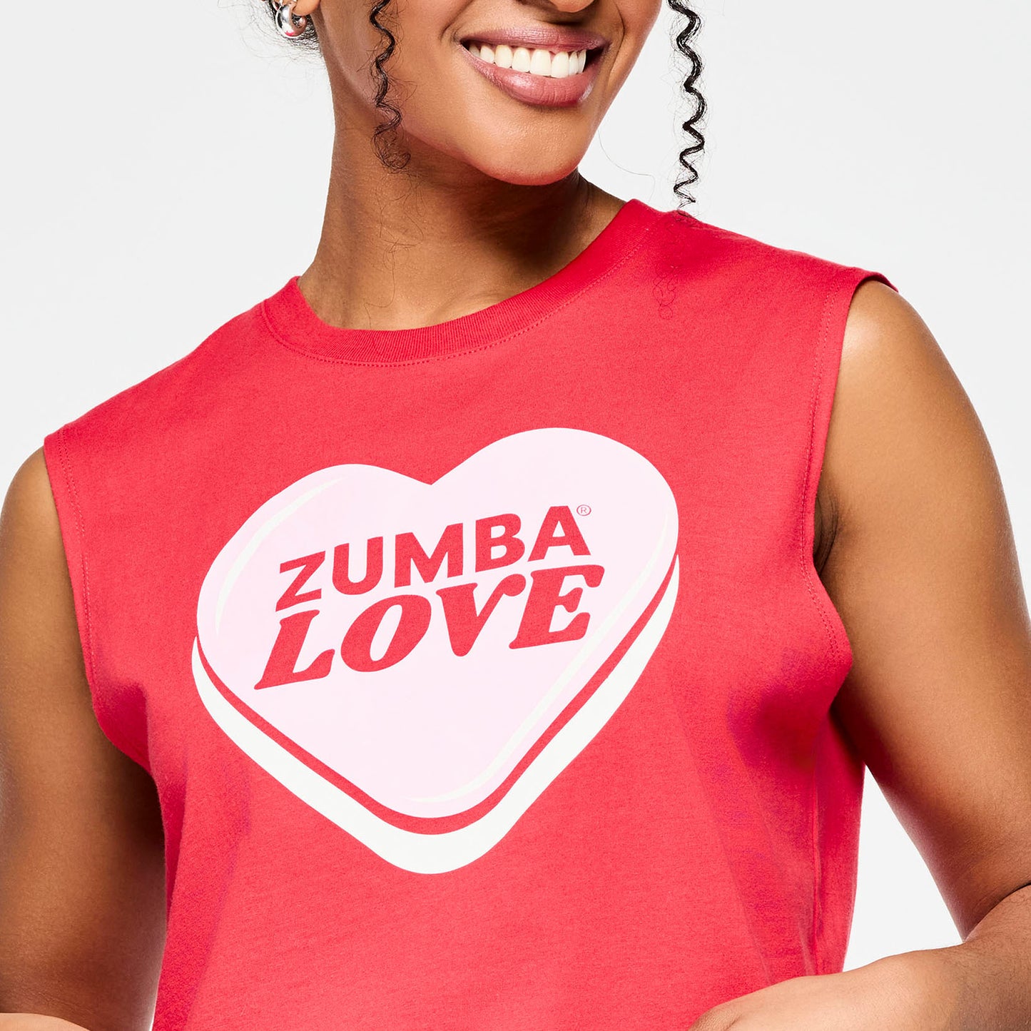 Zumba Love Crew Neck Muscle Crop Tank
