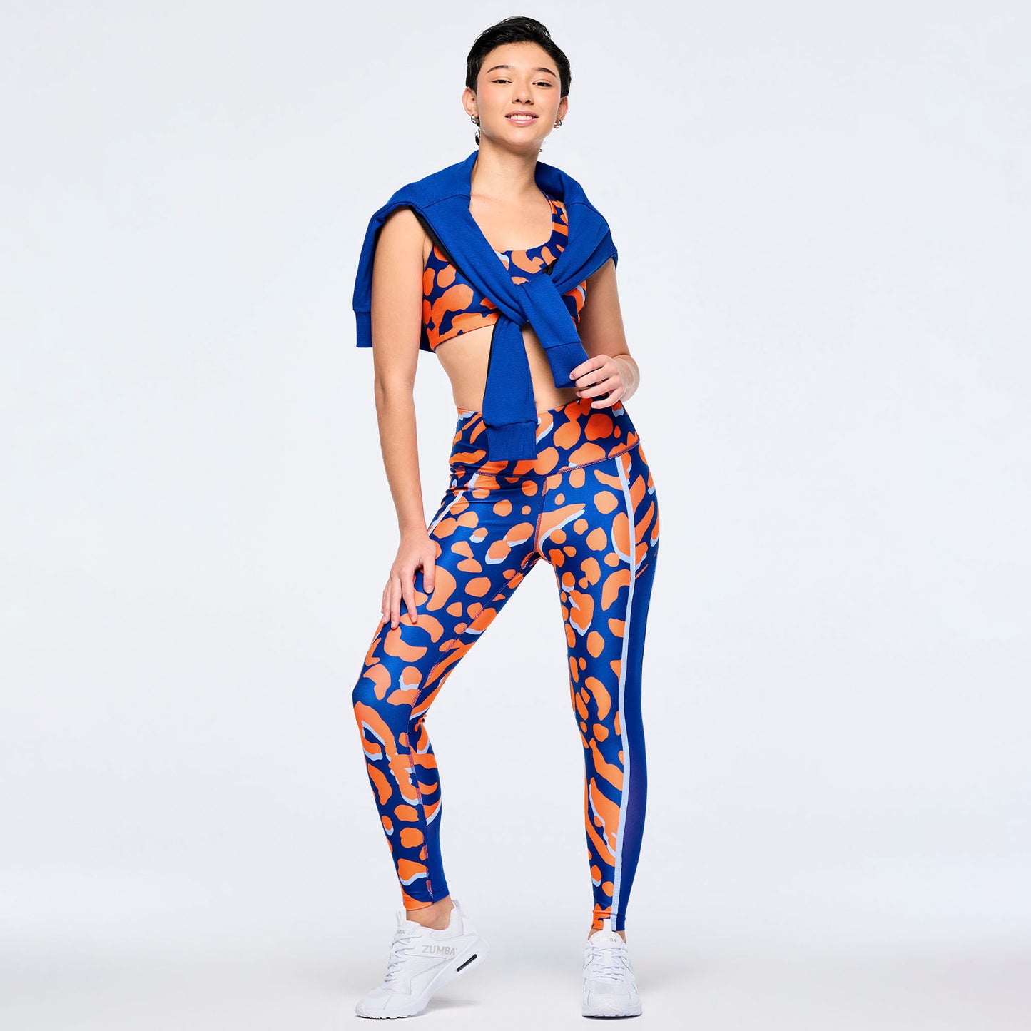 Victory Racerback Scoop Clean Finish Bra - Orange/Blue