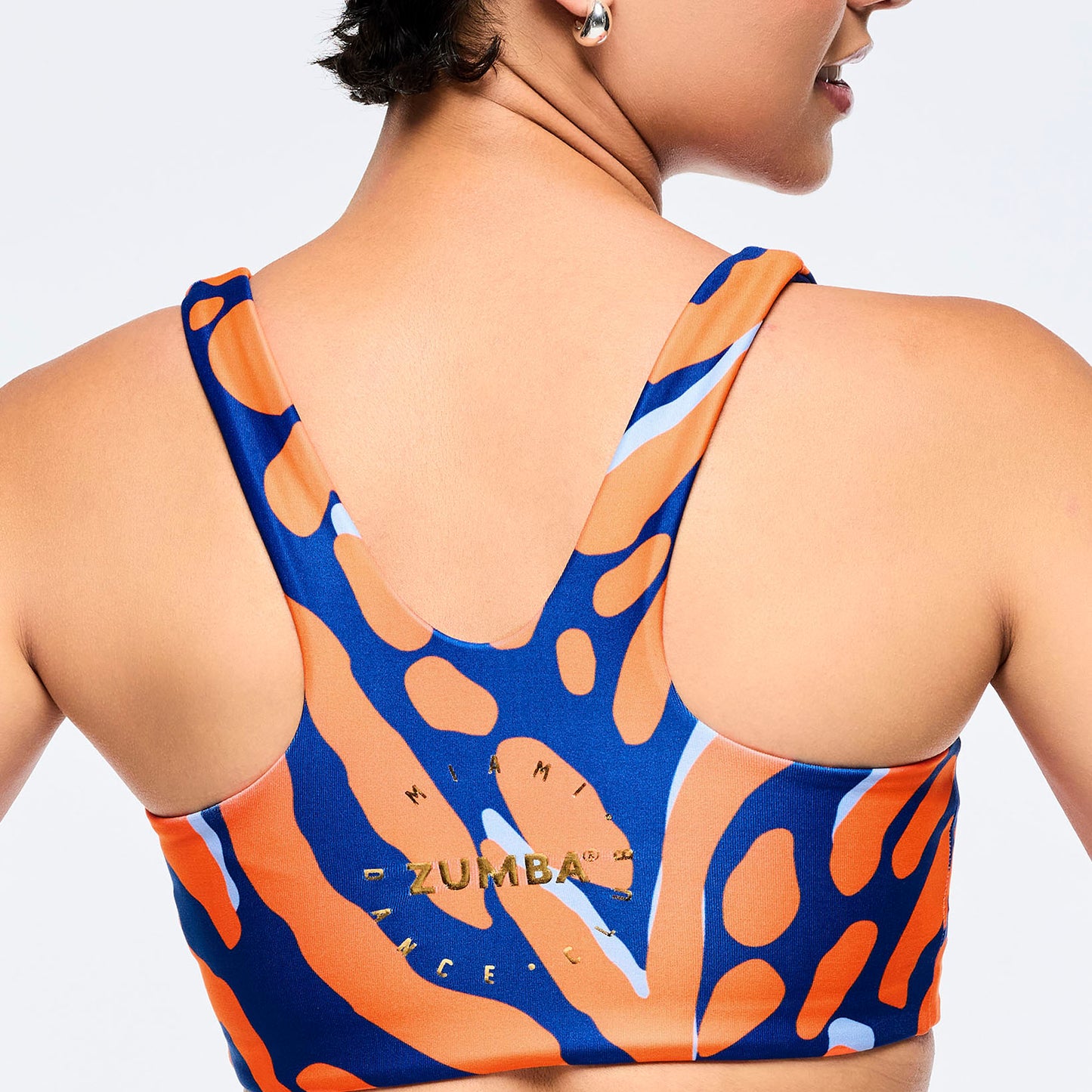 Victory Racerback Scoop Clean Finish Bra - Orange/Blue