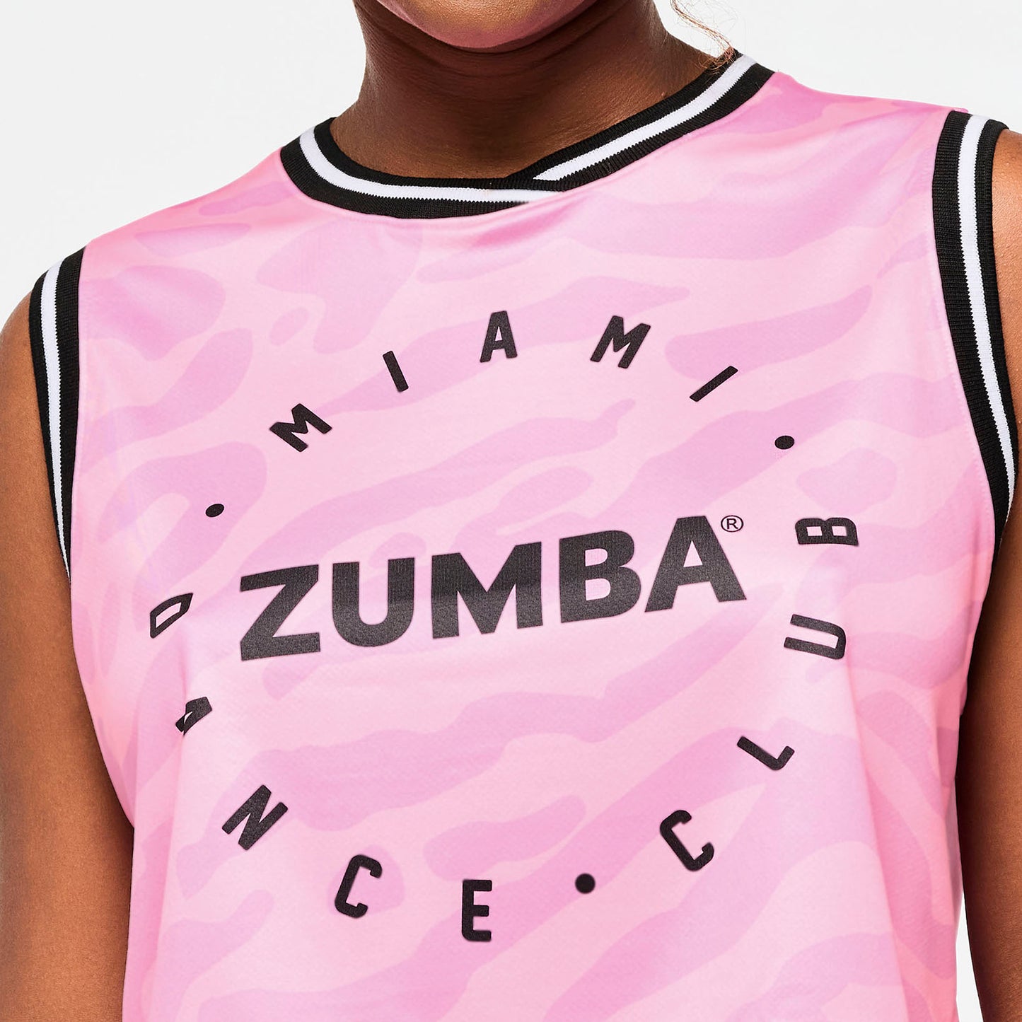 Victory Crop Loose Tank With Crossover Neck - Pink