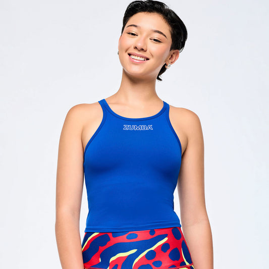 Victory Cami Tank With Shelf Bra - Surfs Up Blue