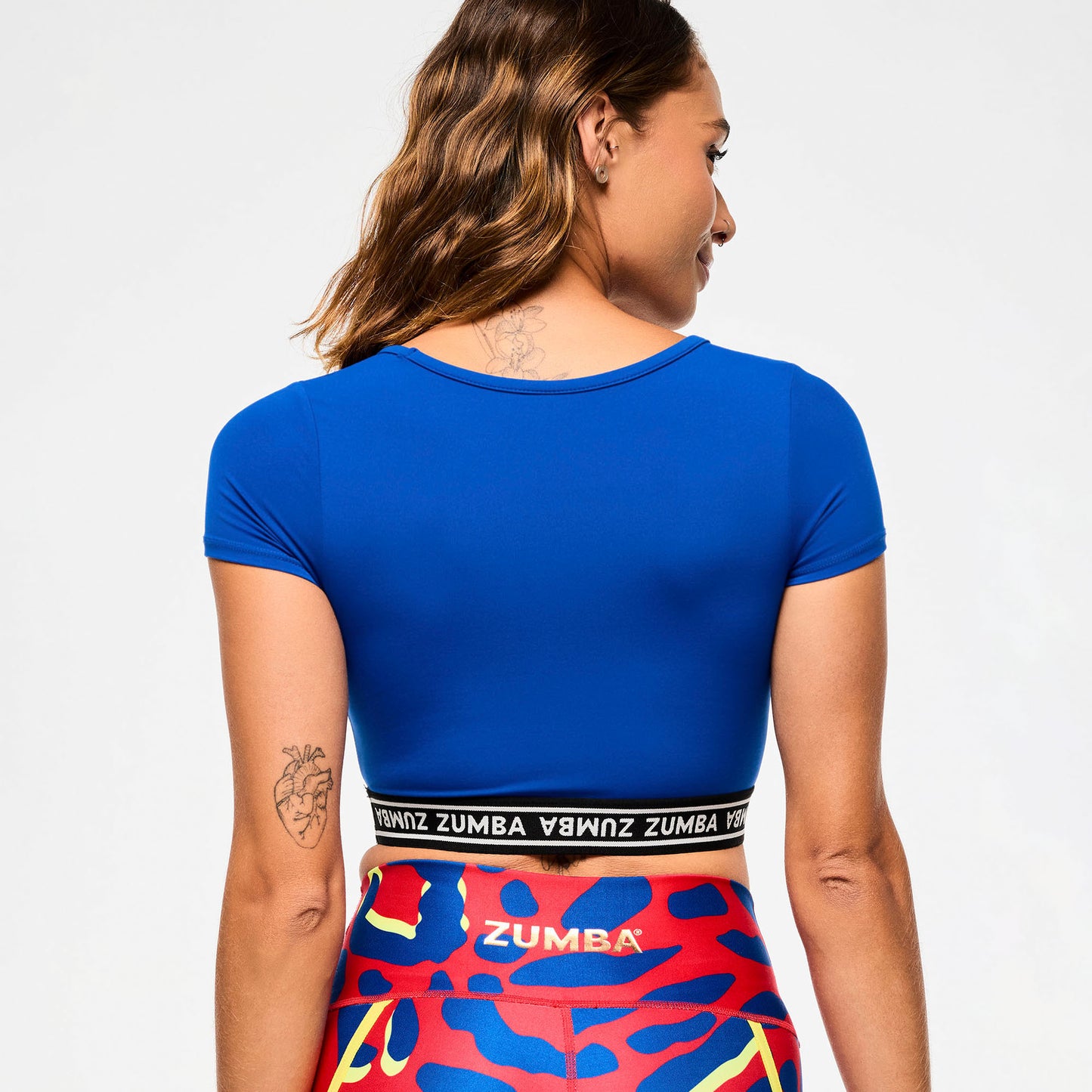 Victory Scoop Neck Crop Top - Blue