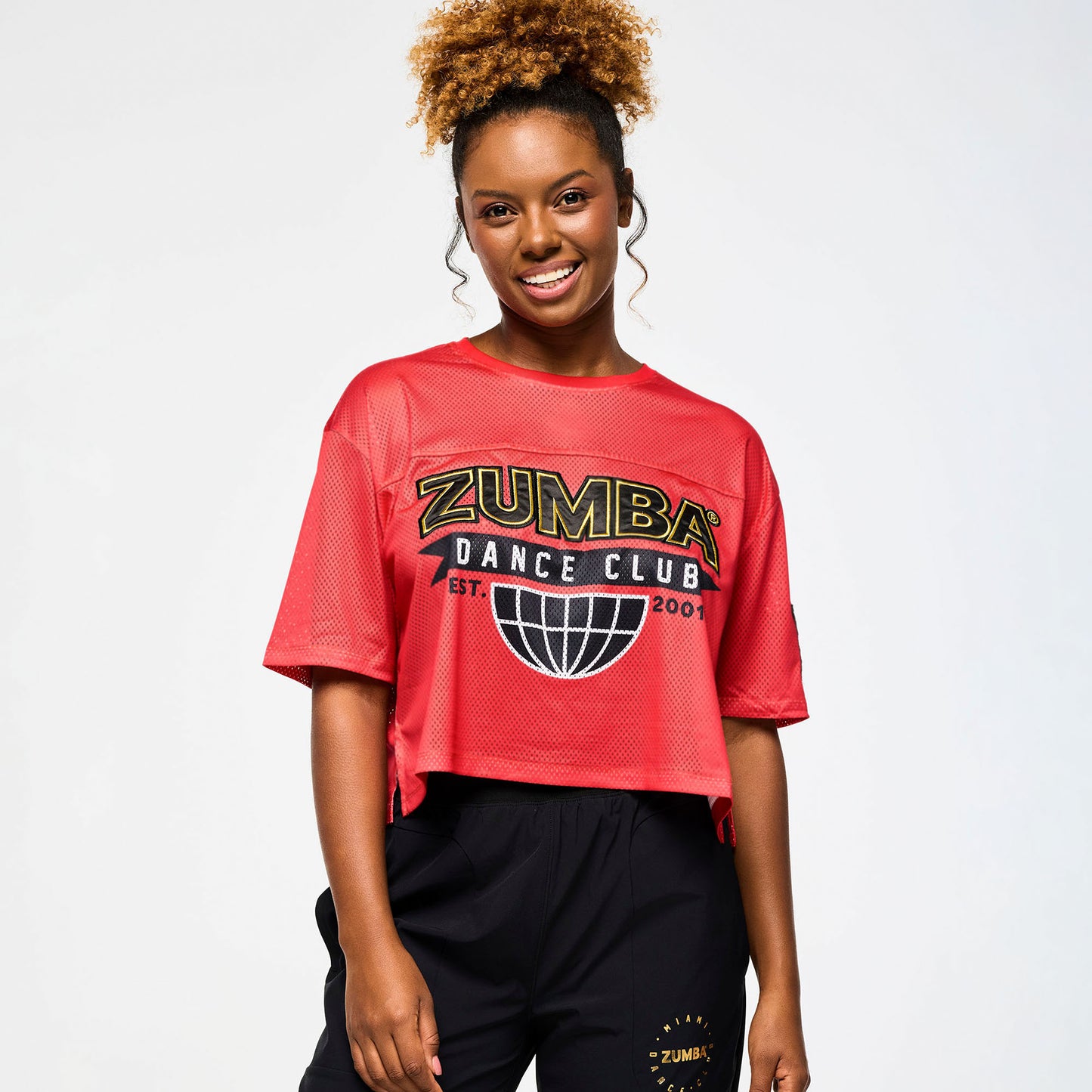 Victory Mesh Boxy Crop Top - Cherry