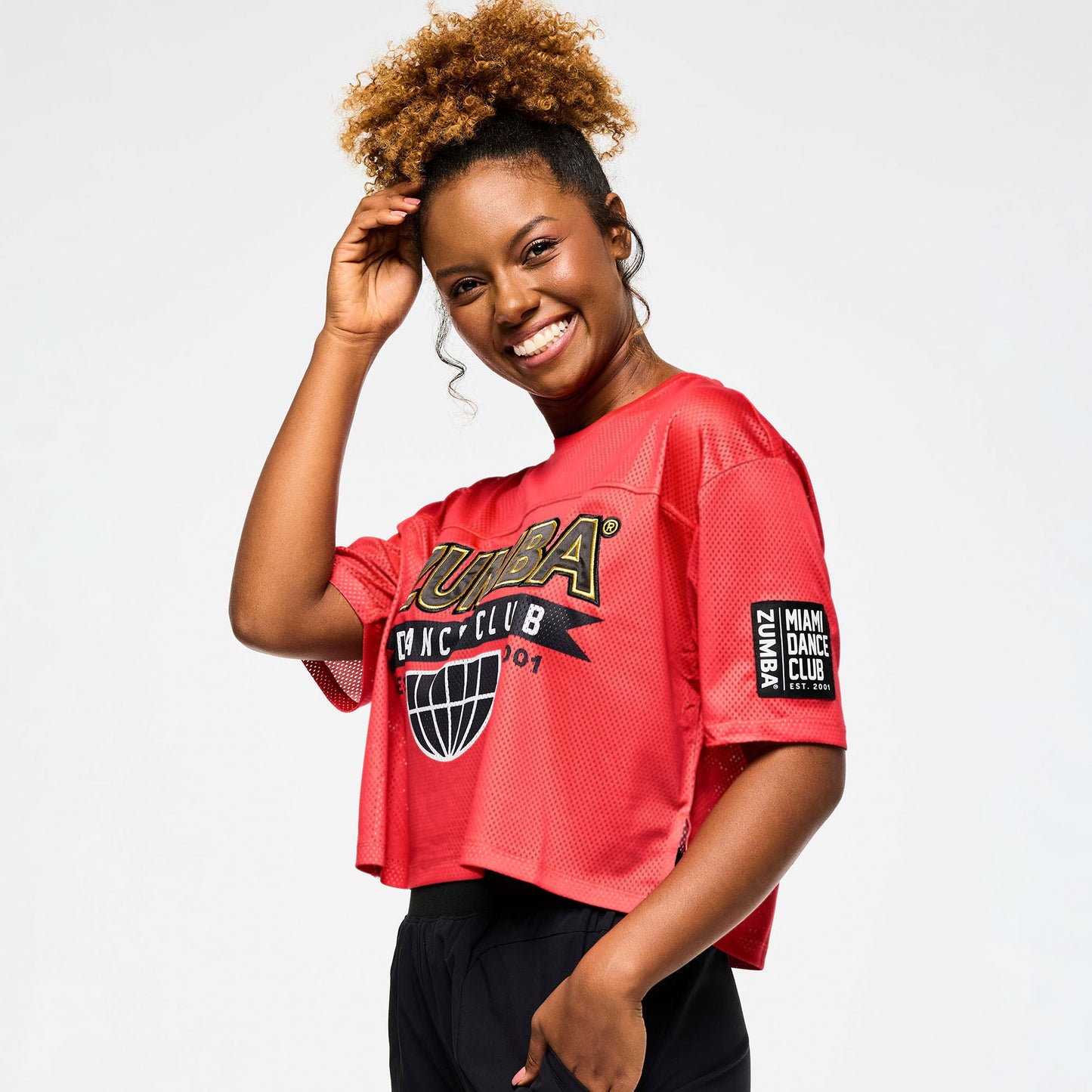 Victory Mesh Boxy Crop Top - Cherry