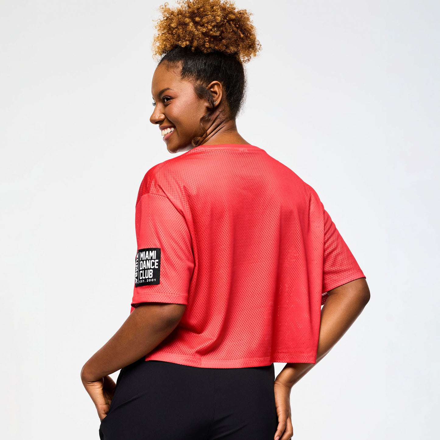 Victory Mesh Boxy Crop Top - Cherry