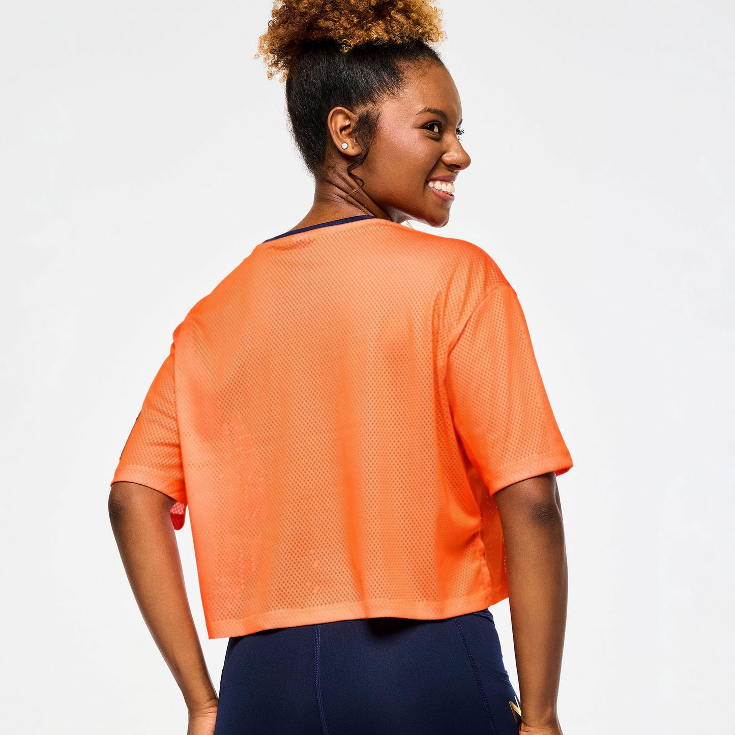 Victory Mesh Boxy Crop Top - Orange You Hot