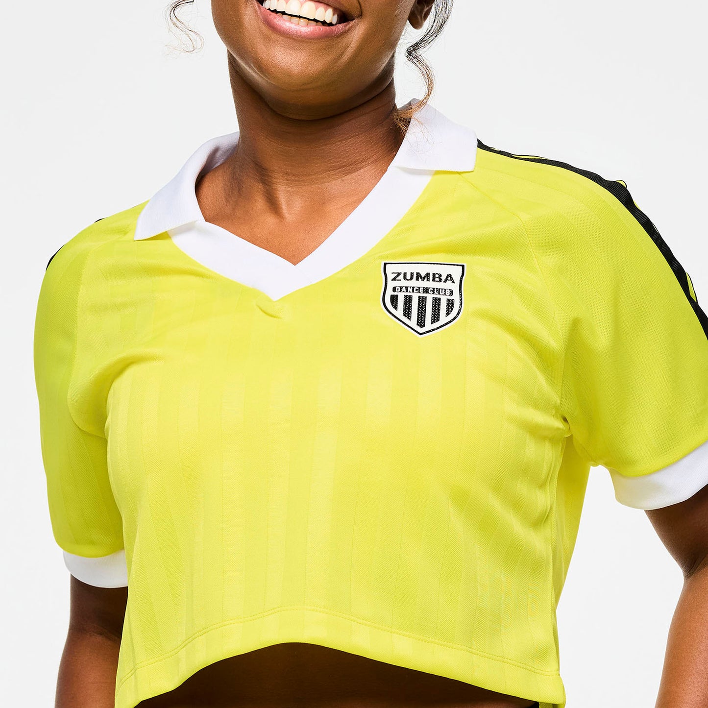 Victory V-Neck Crop Raglan Polo - Lemon