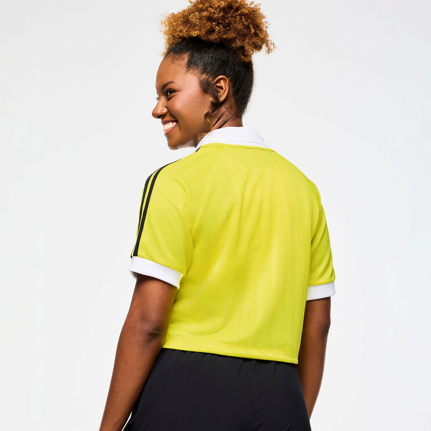 Victory V-Neck Crop Raglan Polo - Lemon