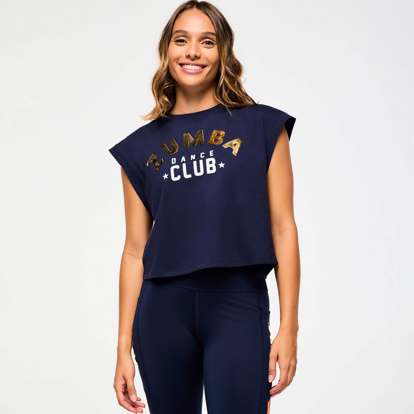 Victory Extended Shoulder Loose Tank - Let's Go Indigo