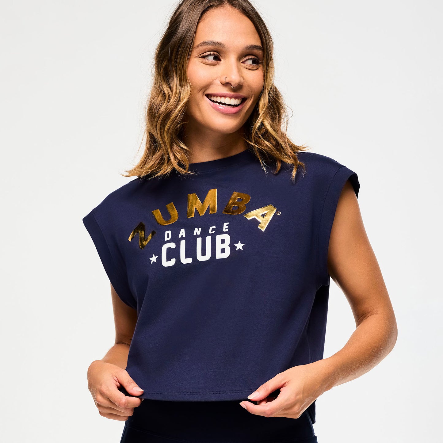 Victory Extended Shoulder Loose Tank - Let's Go Indigo