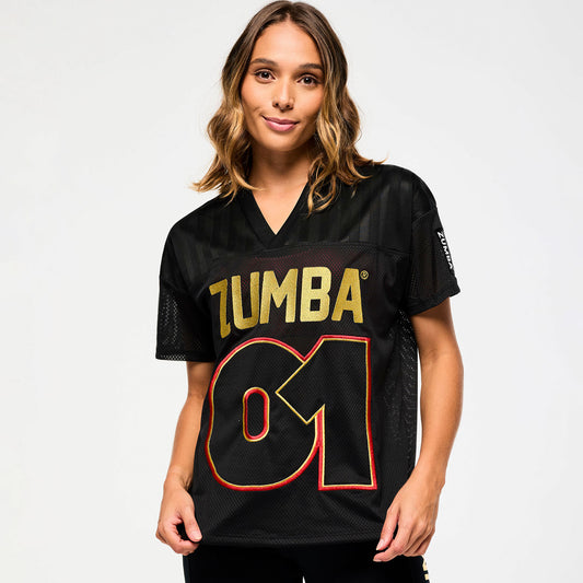 Victory V-Neck Mesh Top With Yoke